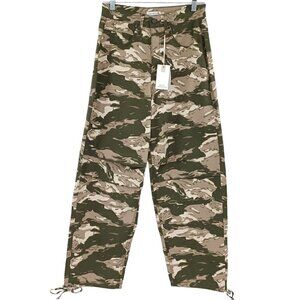 Good American Uniform Pants In Forest Camo Women's 00/24 NEW Streetwear Relaxed